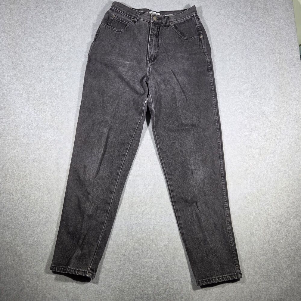 Vintage Stefano World Wide Black Mom Jeans High Waisted Tapered Leg Women's 12